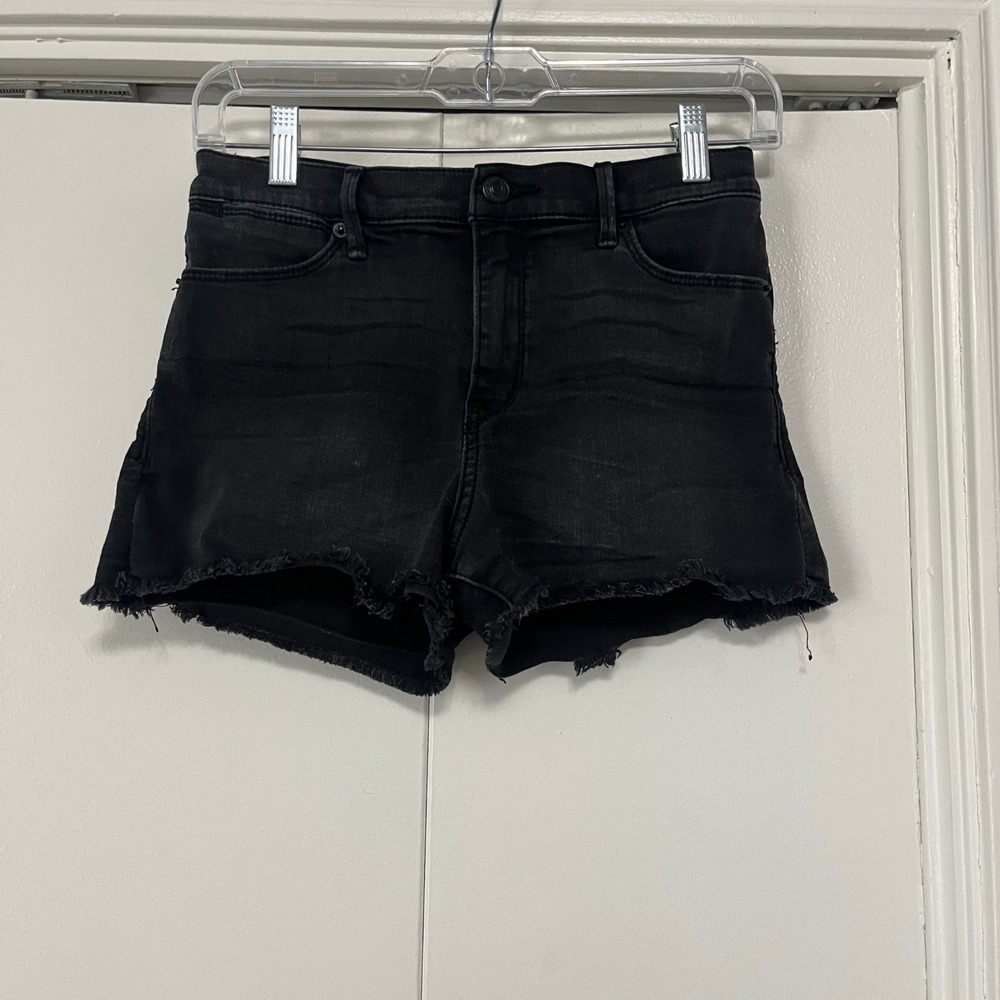 Abercrombie & Fitch Womens Black Denim Cutoff Shorts Raw Hem‎ Size 25 / 2
